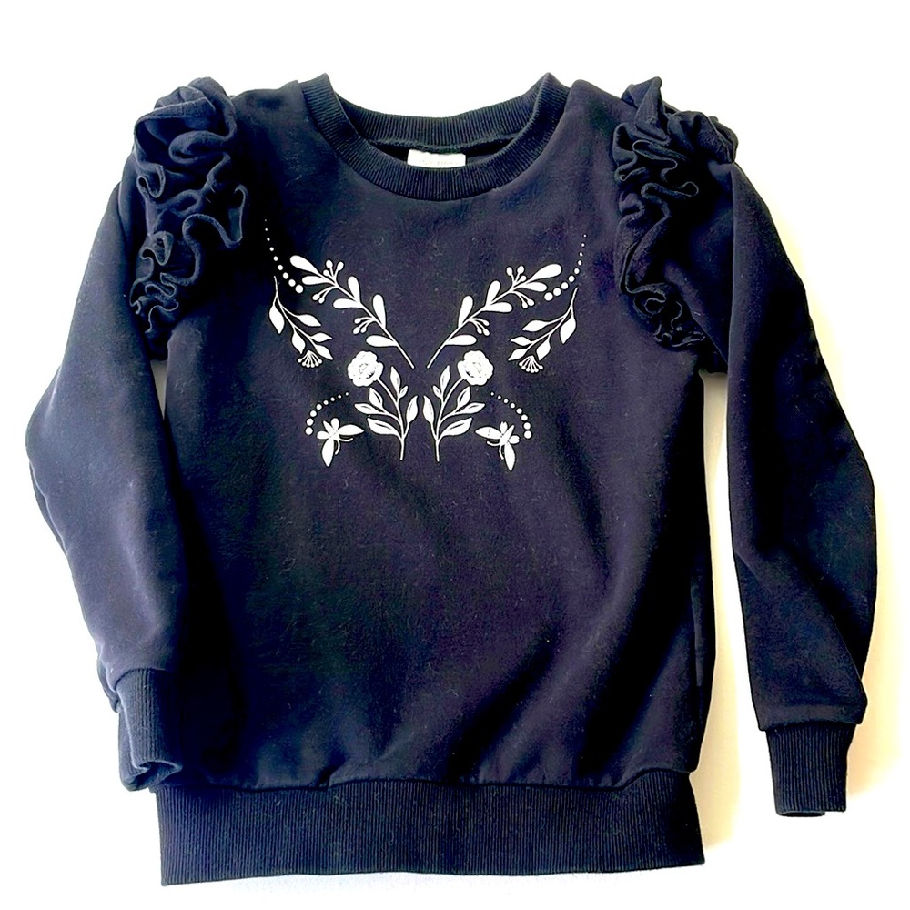 Tiny Tribe Australia Floral Ruffled Sweatshirt, Size 6X- 7